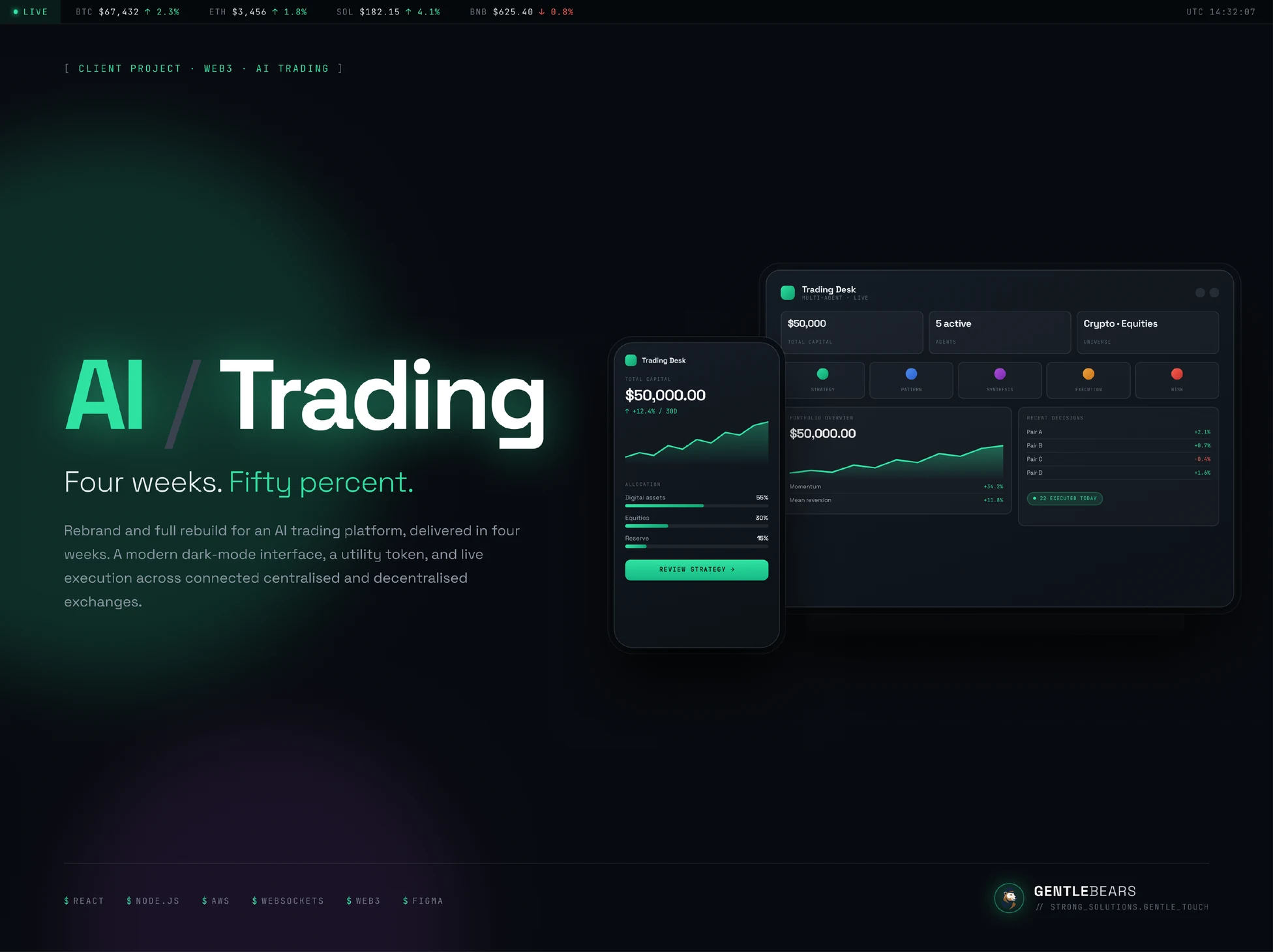 AI Trading — case study title slide