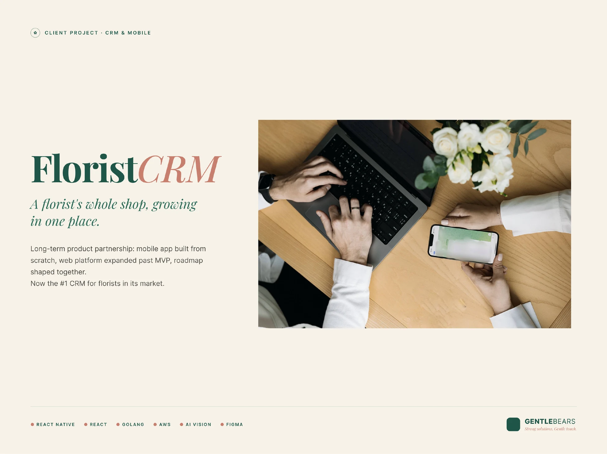 Florist CRM — case study title slide