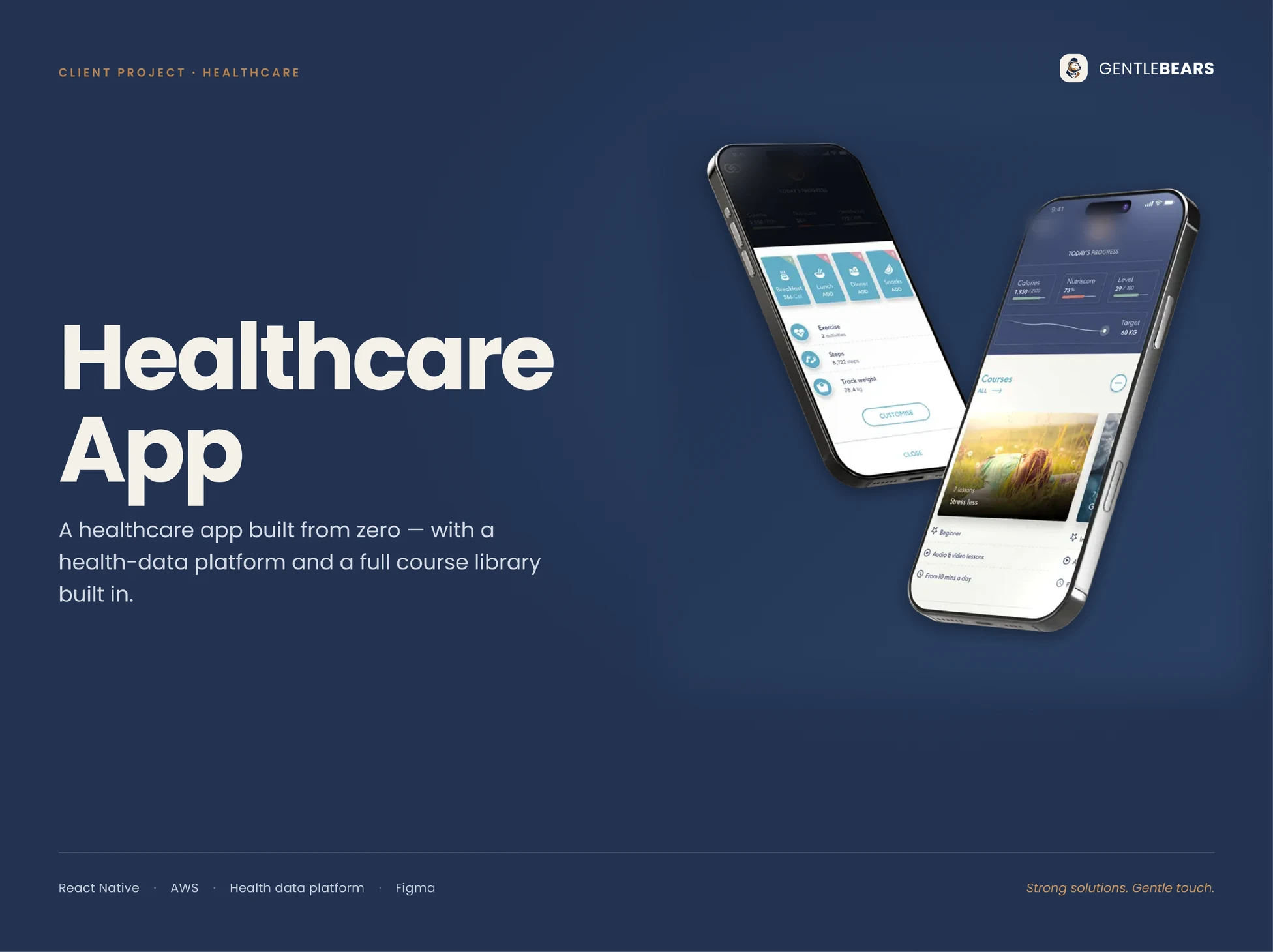 Healthcare App — case study title slide